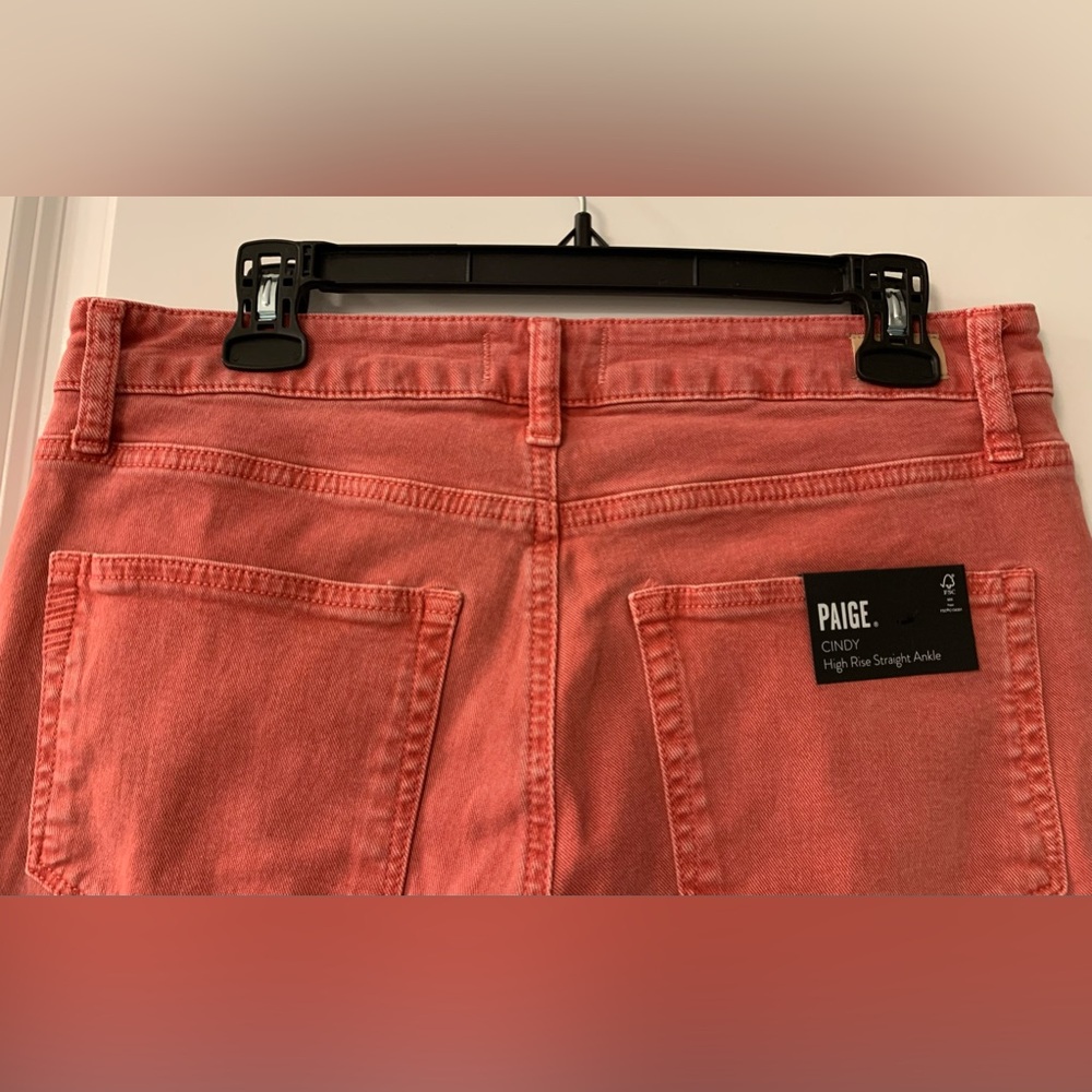 #144 PAIGE Cindy High-Rise Straight Ankle Denim Jean Vintage Sweet Rose, Size 31 - Picture 7 of 16